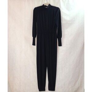 New TIANA B. (M?) Black Knit Long Sleeve Thumb Hole High Neck  Jumpsuit